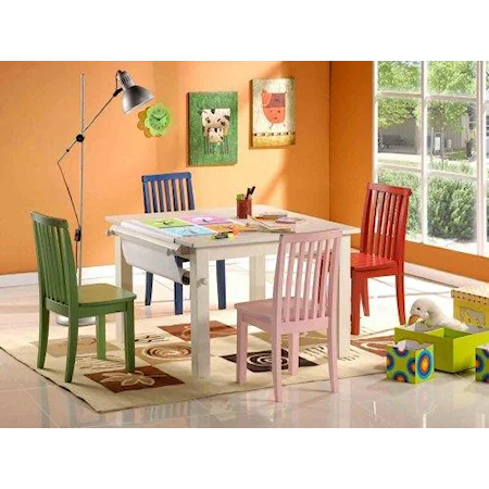 Youth Table and Multi Colored  Chairs